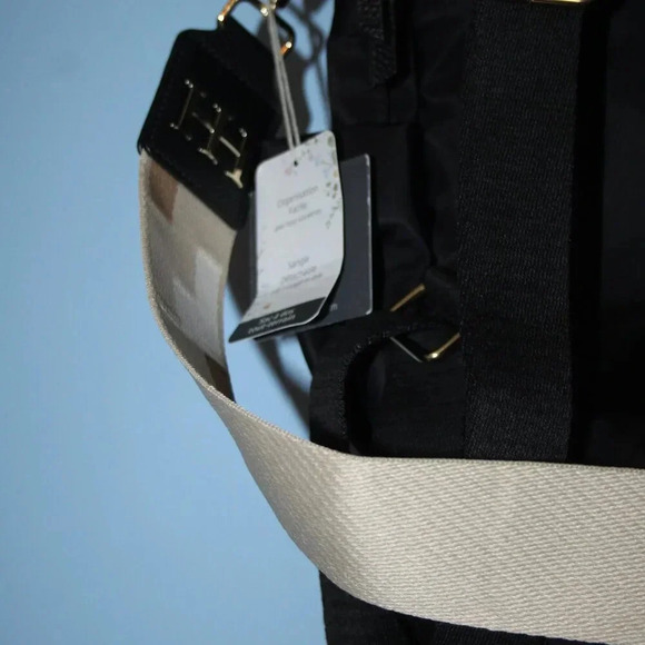 HAUTE HIPPIE Black On the Go Backpack Viral Decorative Beige Strap NWT main image 6